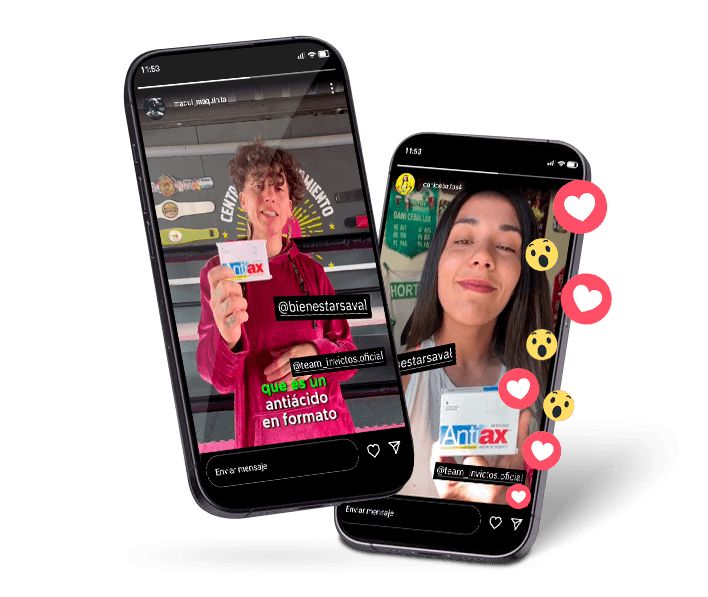 Historias de Instagram de deportistas Invictos con productos de marcas